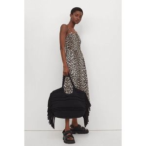 H&M Linen Blend Cheetah Leopard Dress